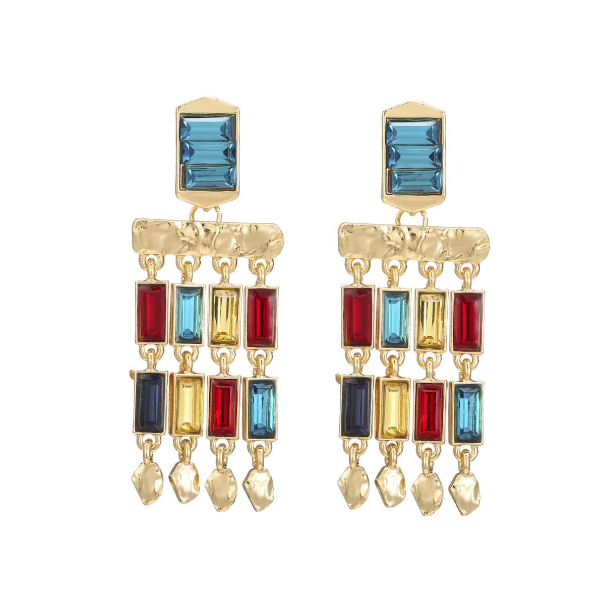 

Rhinestone Tassel Drop Earrings, Multicolor