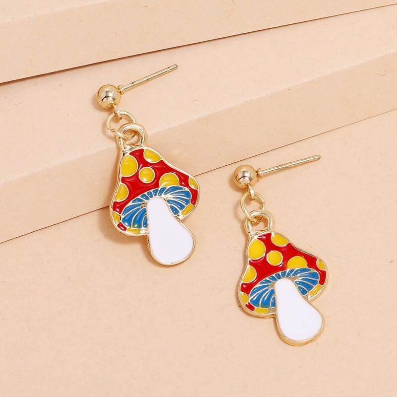 

Mushroom Drop Earrings, Multicolor