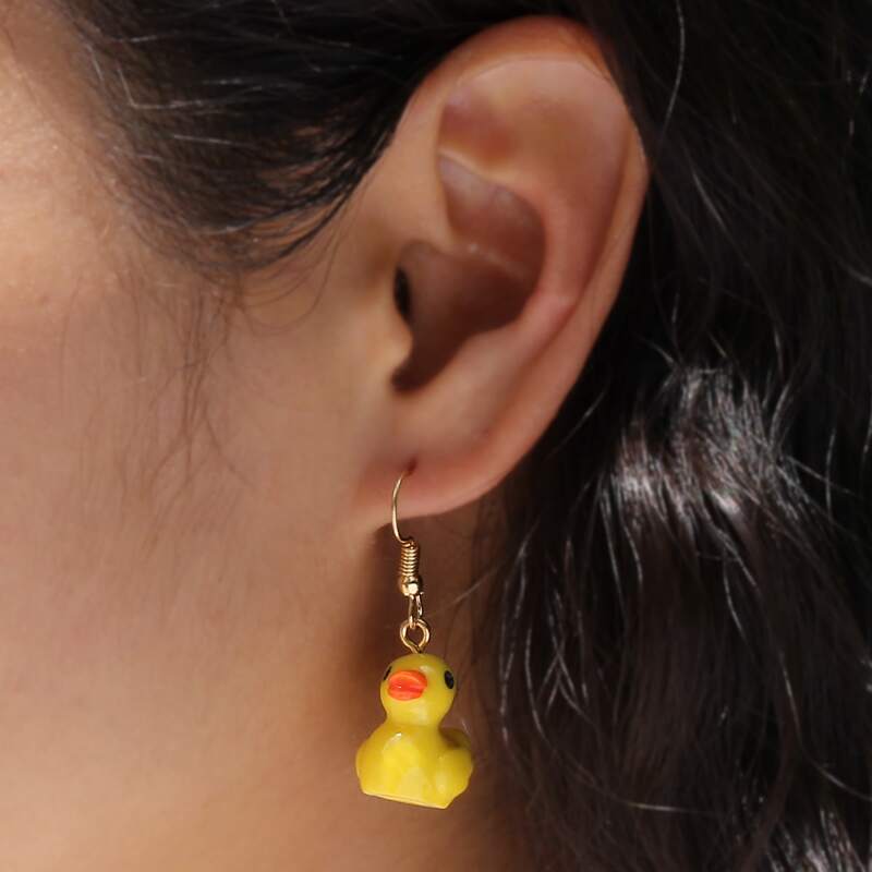 

Duck Drop Earrings, Yellow