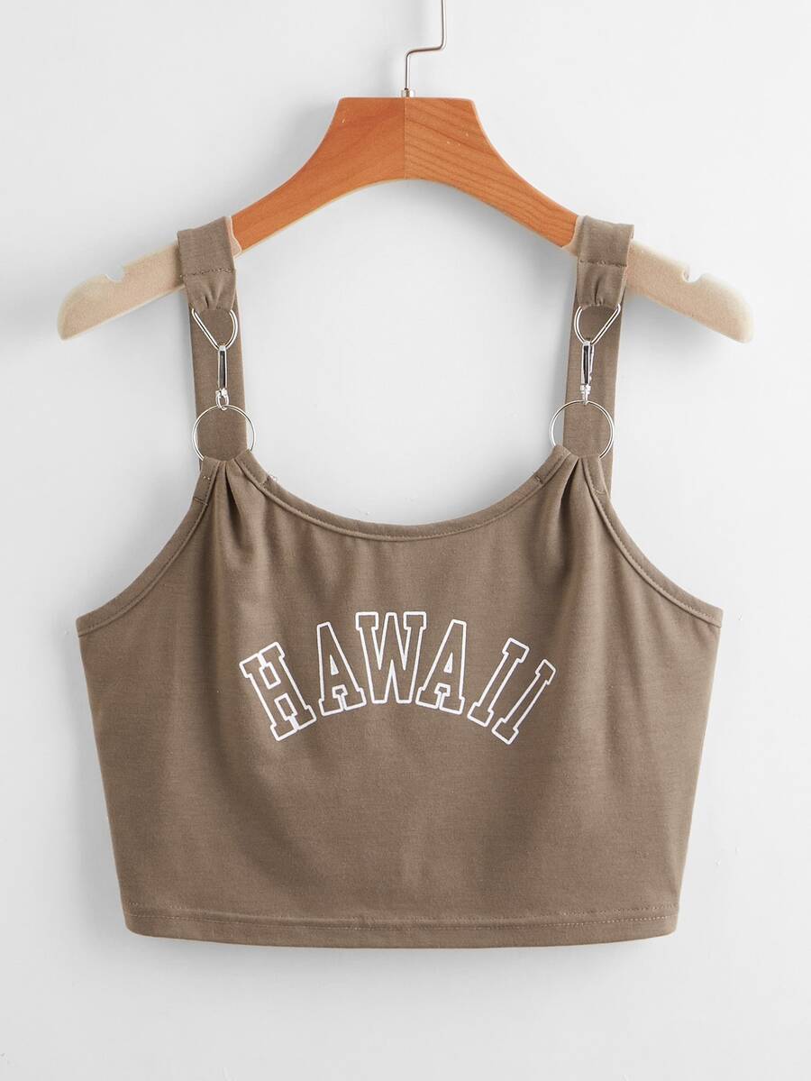 Áo khoác và áo lót dành cho xe tăng nữ Nhẫn Lá thư Giải trí - Màu nâu  Mocha - Xem 1