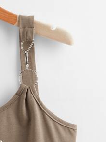 Áo khoác và áo lót dành cho xe tăng nữ Nhẫn Lá thư Giải trí - Màu nâu  Mocha - Xem 3