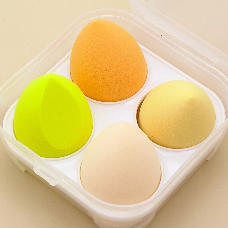

4pcs Makeup Sponge With Box, Multicolor