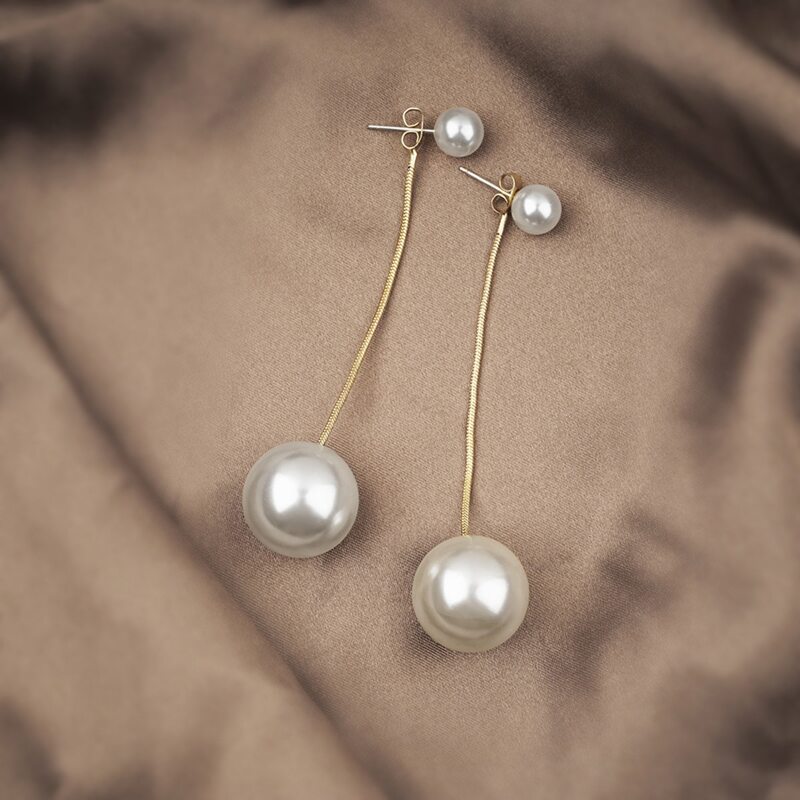 

Faux Pearl Drop Earrings, White