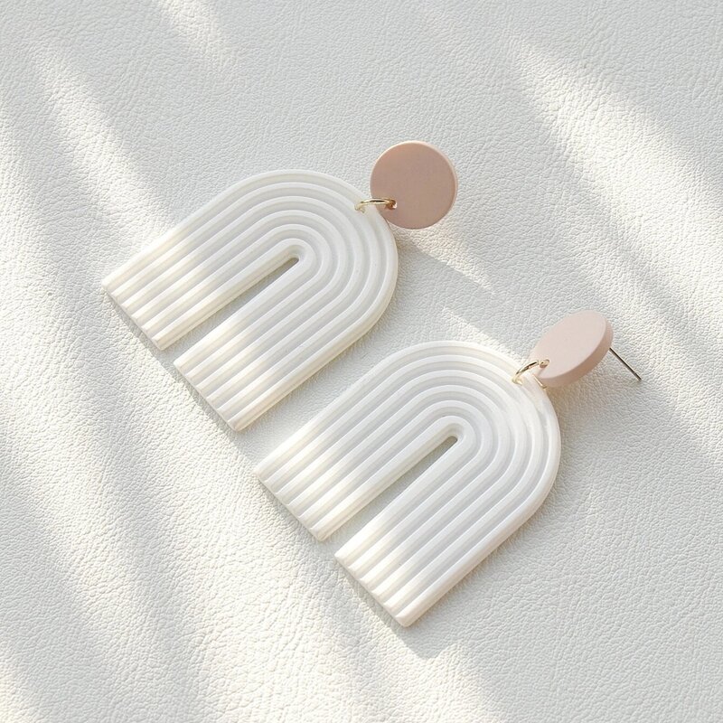 

U Design Charm Drop Earrings, White