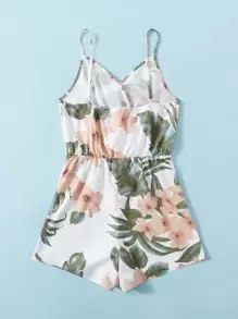 SHEIN Teen Girls Floral Print Cami Romper - Multicolor - View 2