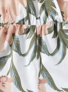 SHEIN Teen Girls Floral Print Cami Romper - Multicolor - View 3