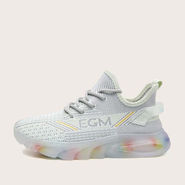 

Letter Graphic Lace-up Decor Sneakers, Green
