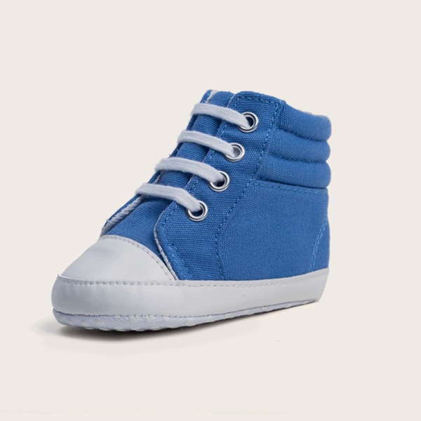 

Baby Boy Minimalist Lace-up Front Sneakers, Baby blue