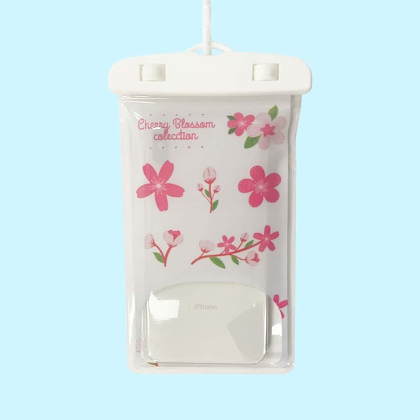 

Flower Pattern Waterproof Phone Bag, White
