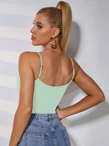 SHEIN SXY V Wired Crop Cami Top - Mint Green - View 2