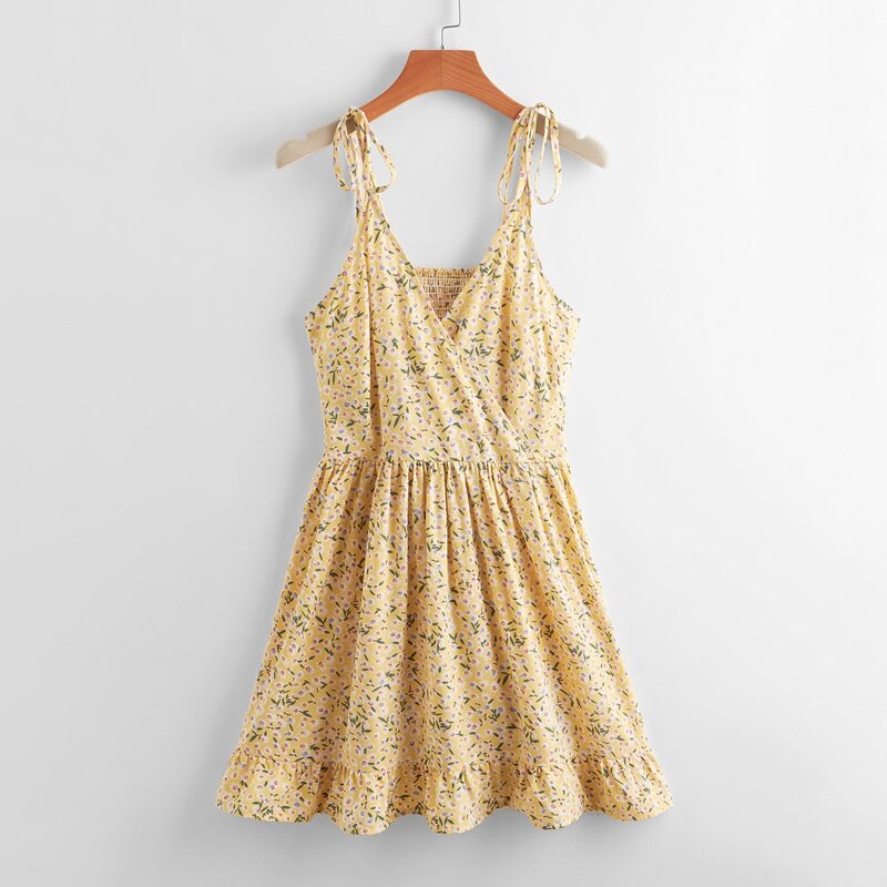 

Daisy Tie Shoulder Cami Dress, Yellow