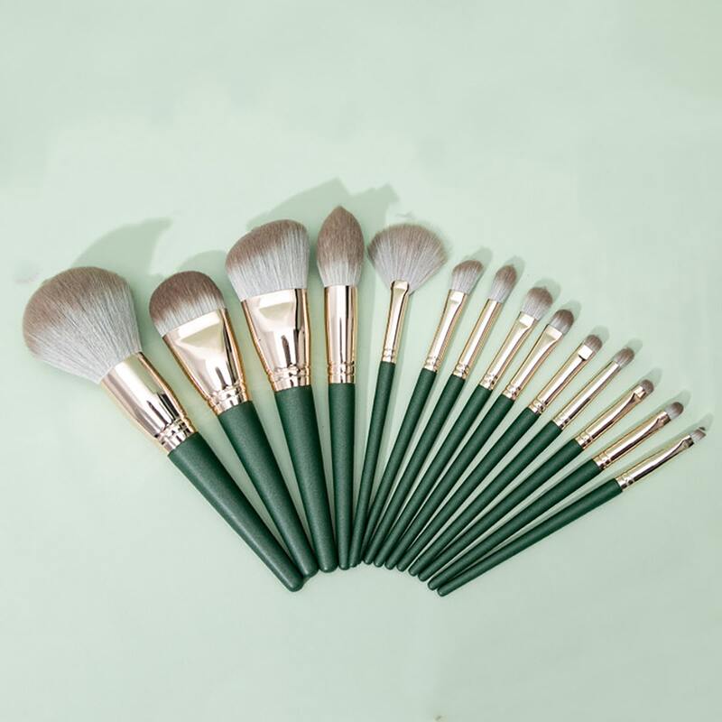 

14pcs Makeup Brush Set, Green