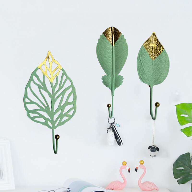 

1pc Random Leaf Wall Hook, Green