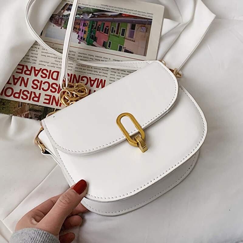 

Solid Saddle Bag, White