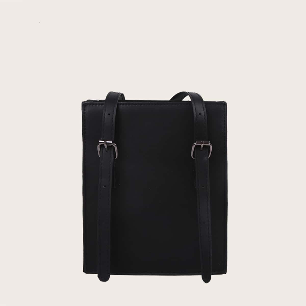 

Solid Crossbody Bag, Black