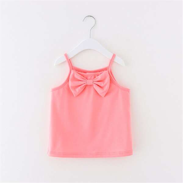 

Toddler Girls Solid Bow Front Cami Top, Pink