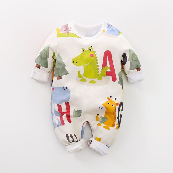 

Baby Boy Cartoon Dinosaur Graphic Jumpsuit, Multicolor