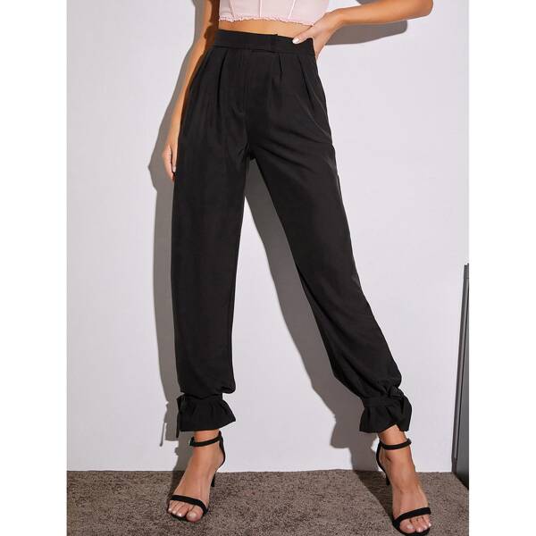 

High Waist Harem Pants, Black