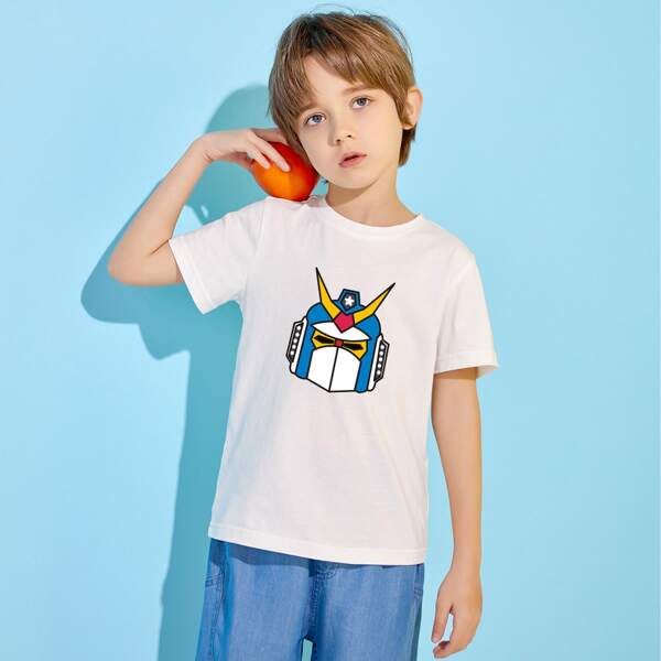 

Boys Cartoon Graphic Tee, White