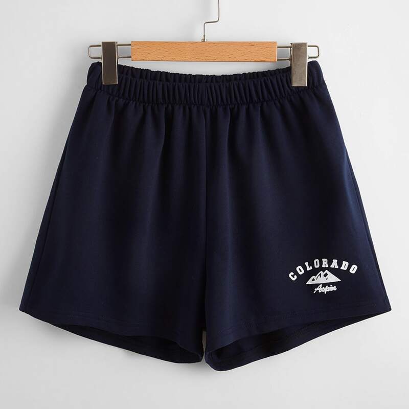 

Letter Graphic Shorts, Navy blue
