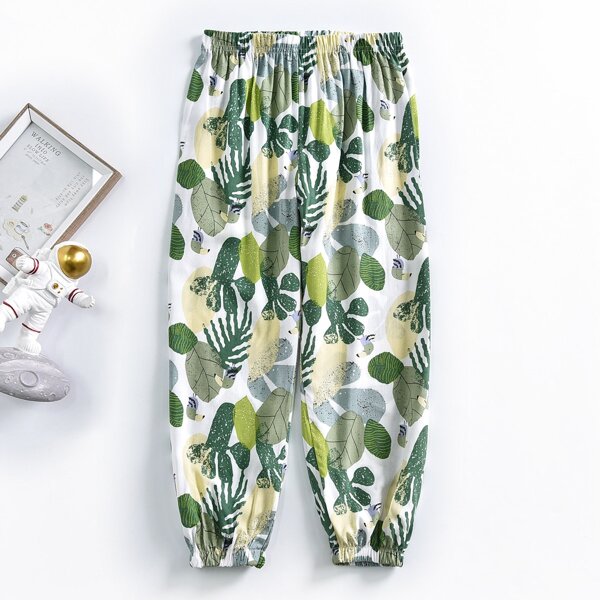 

Girls Allover Plants Print Pants, Multicolor