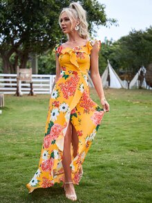 Eilly Bazar Vestido Volante Floral Bohemio - Multicolor - Ver 3