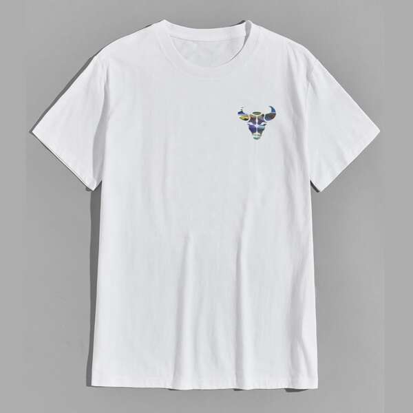 

Men Cattle Print Tee, White