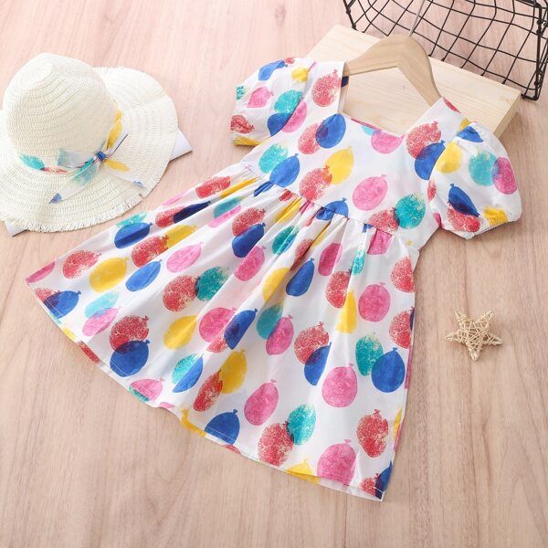 

Toddler Girls Allover Print Babydoll Dress, Multicolor