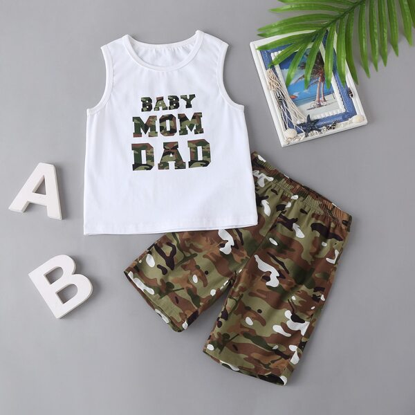 

Toddler Boys Letter Graphic Tank Top & Camo Shorts, Multicolor