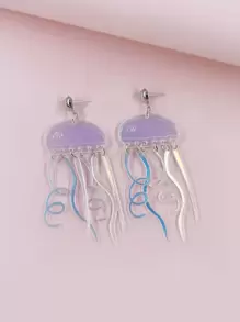 Jellyfish Design Drop Earrings - Multicolor - View 1