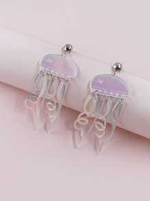 Jellyfish Design Drop Earrings - Multicolor - View 2