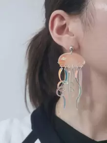 Jellyfish Design Drop Earrings - Multicolor - View 4