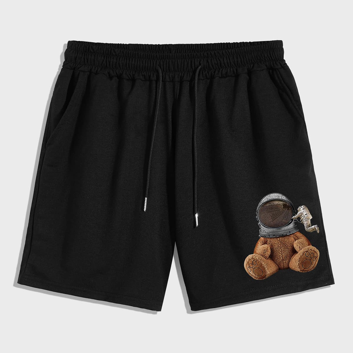

Guys Bear Graphic Shorts, Black