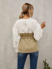 SHEIN LUNE Top 2 en 1 con cinturón de espalda con abertura de ojo - Multicolor - Ver 2