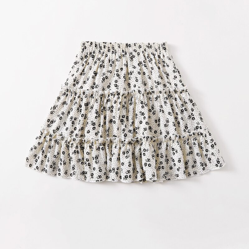 

Ditsy Floral Polka Dot Skirt, White