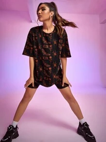 Nora Ink Spider & Butterfly Print Tee - Multicolor - View 4