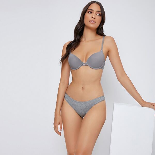 

Space Dye Cotton Panty, Grey