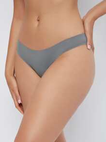 SHEIN Bragas sin costura unicolor - Gris - Ver 3