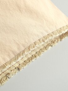 小女童紐扣流蘇邊紙袋短褲 - 卡其色 - 查看 3