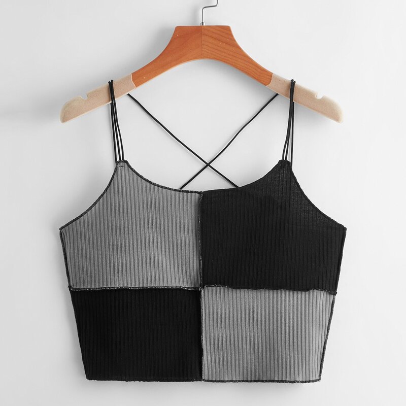 

Colorblock Ribbed Cami, Multicolor