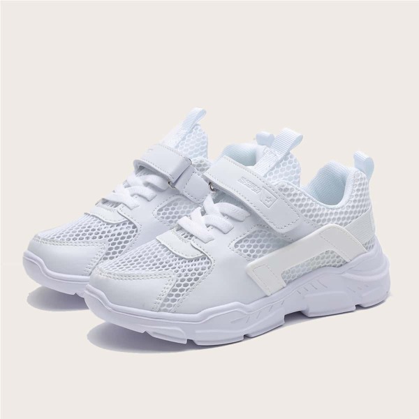 

Boys Velcro Strap Breathable Sneakers, White