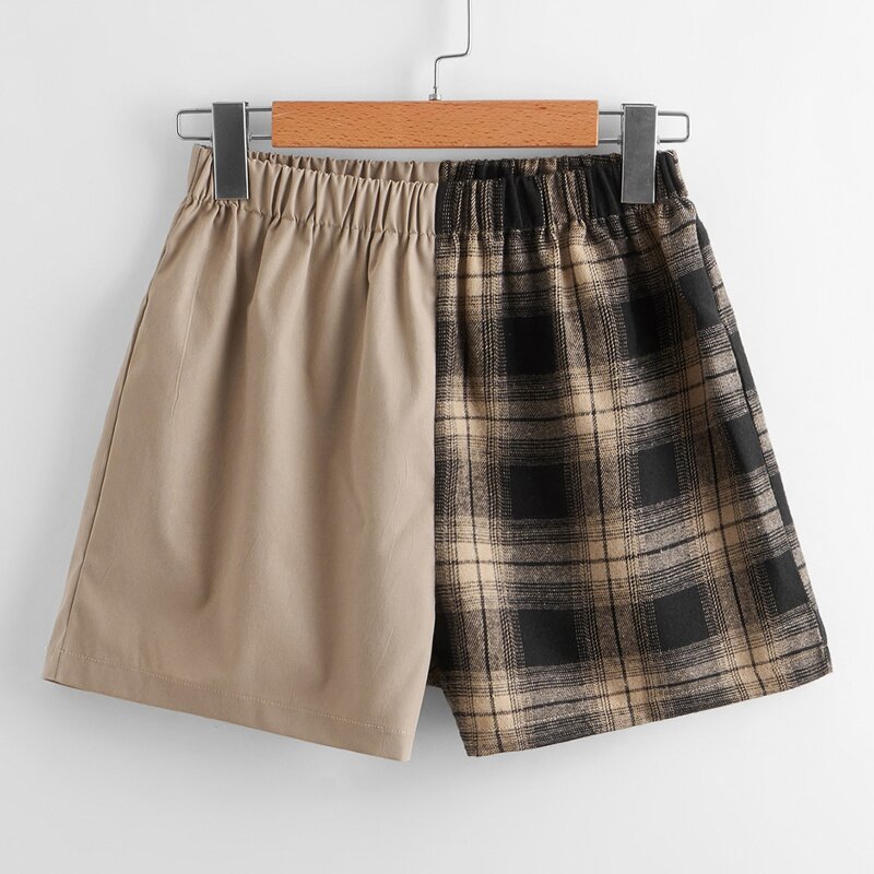 

Contrast Plaid Shorts, Multicolor