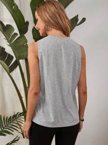 EMERY ROSE 卡通圖案背心上衣 - 淺灰色 - 查看 2