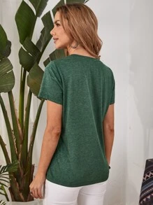 EMERY ROSE Floral Print Tee - Green - View 3