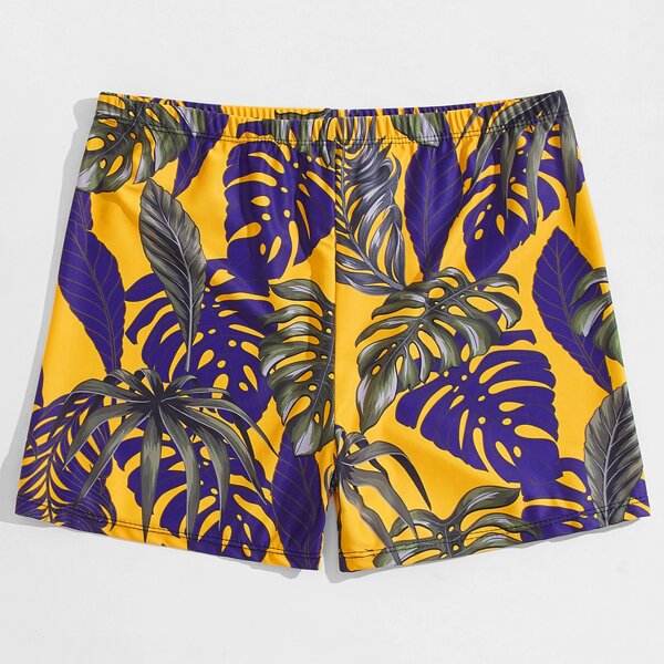 

Men Tropical Print Swim Trunks, Multicolor