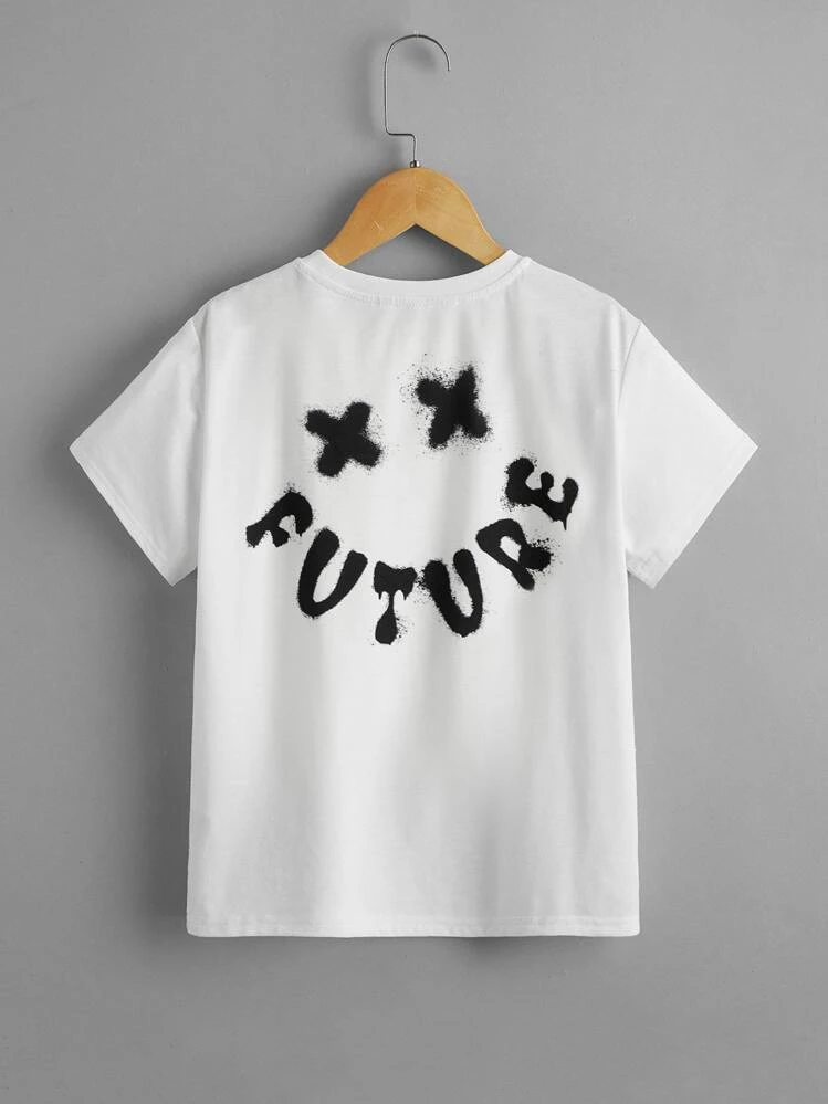 SHEIN T-shirt à motif de lettres - Blanc - Voir 1