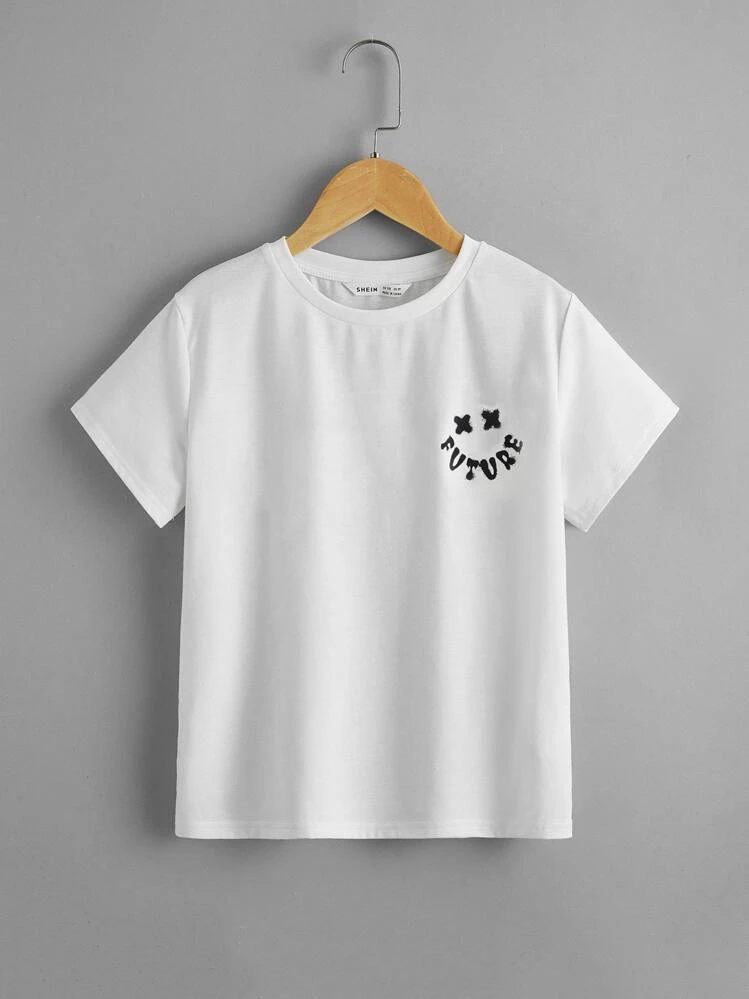 SHEIN T-shirt à motif de lettres - Blanc - Voir 2