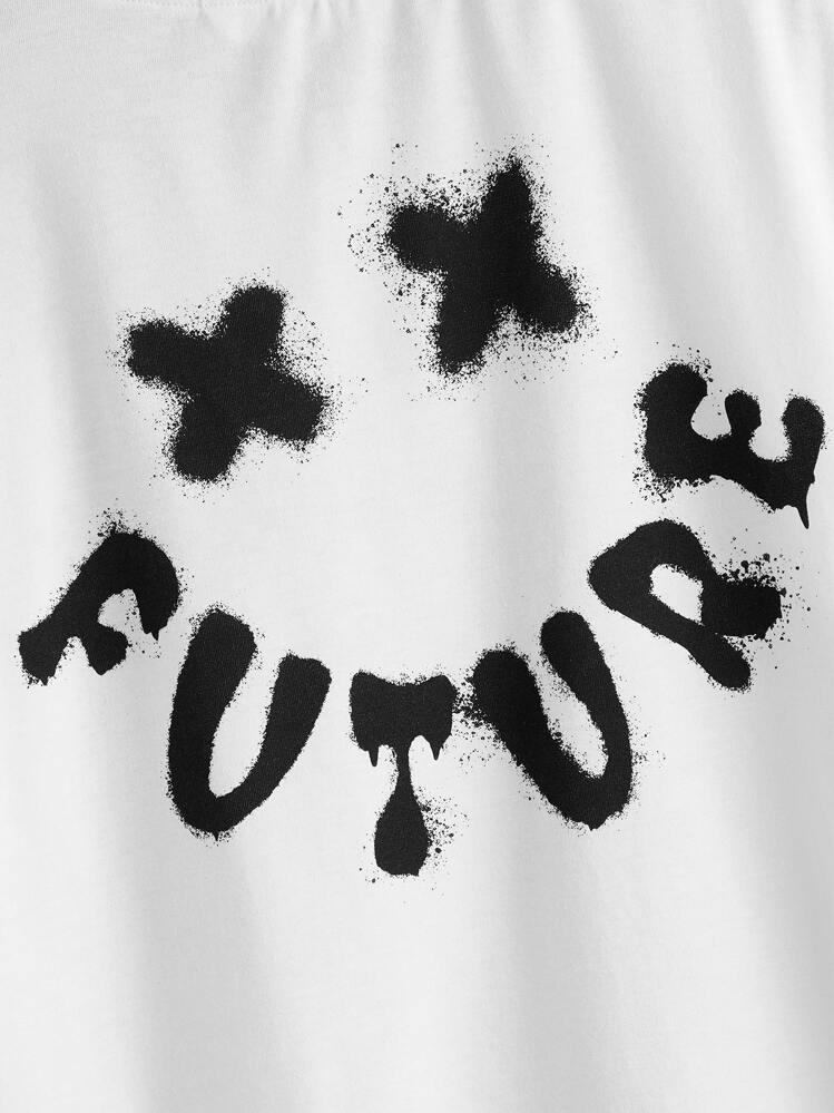 SHEIN T-shirt à motif de lettres - Blanc - Voir 4