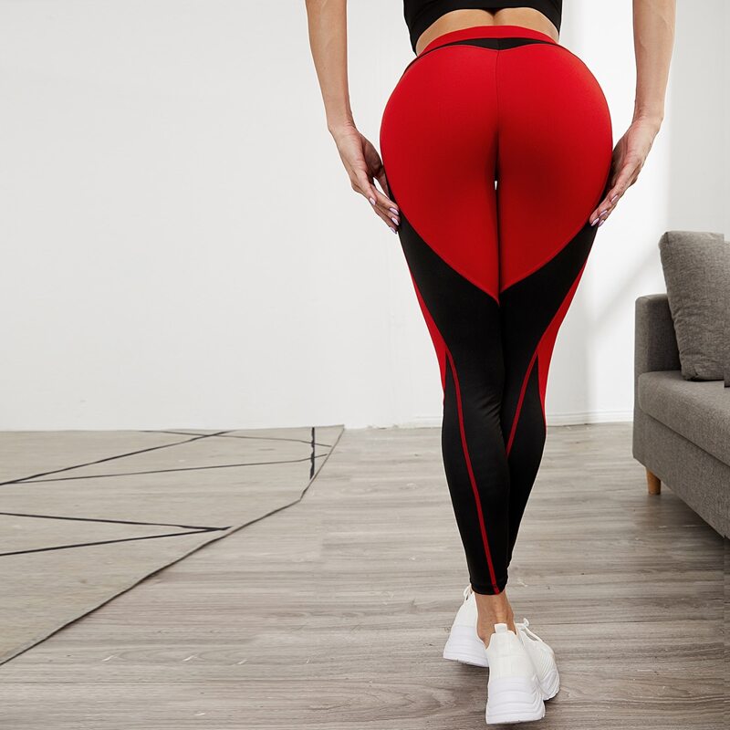

Contrast Panel Sports Leggings, Black