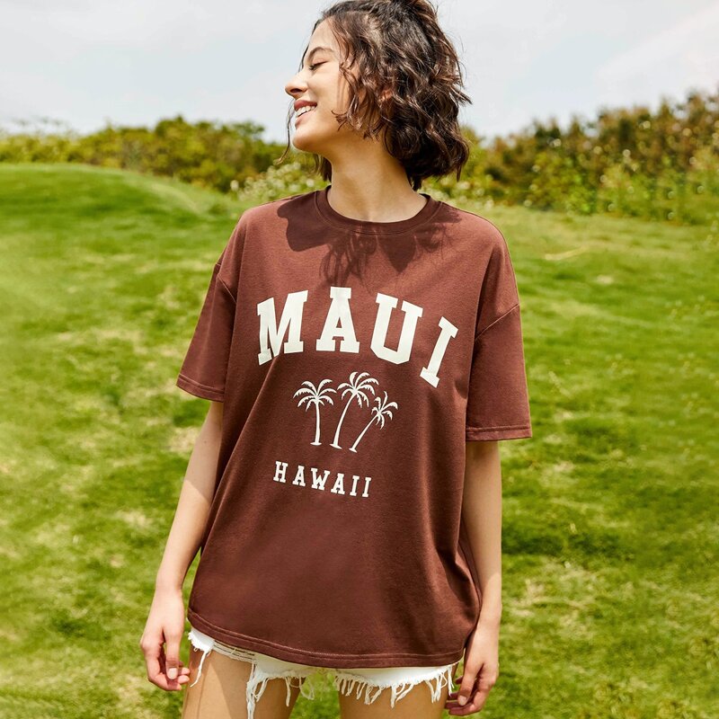 

Letter Coconut Tree Graphic Tee, Rust brown